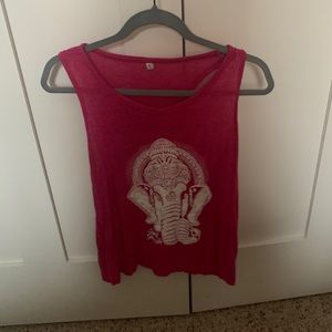 Pink elephant tank top